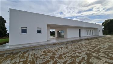 Newly built modern villa with swimming pool and large garden