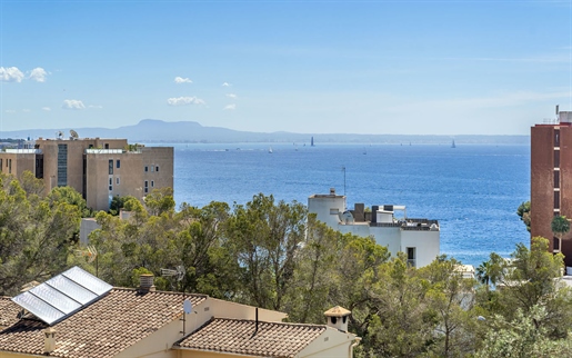 Modern dorpshuis met uitzicht op zee en gemeenschappelijk zwembad in Cas Catala