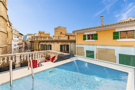 Luxusný mestský dom so strešnou terasou a bazénom v starom meste Palma