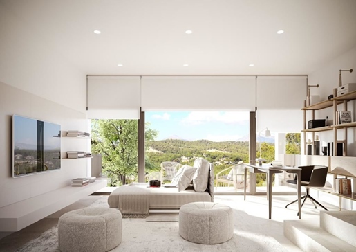 Moderna villa de nueva construcción con vistas panorámicas a las montañas en Santa Ponsa