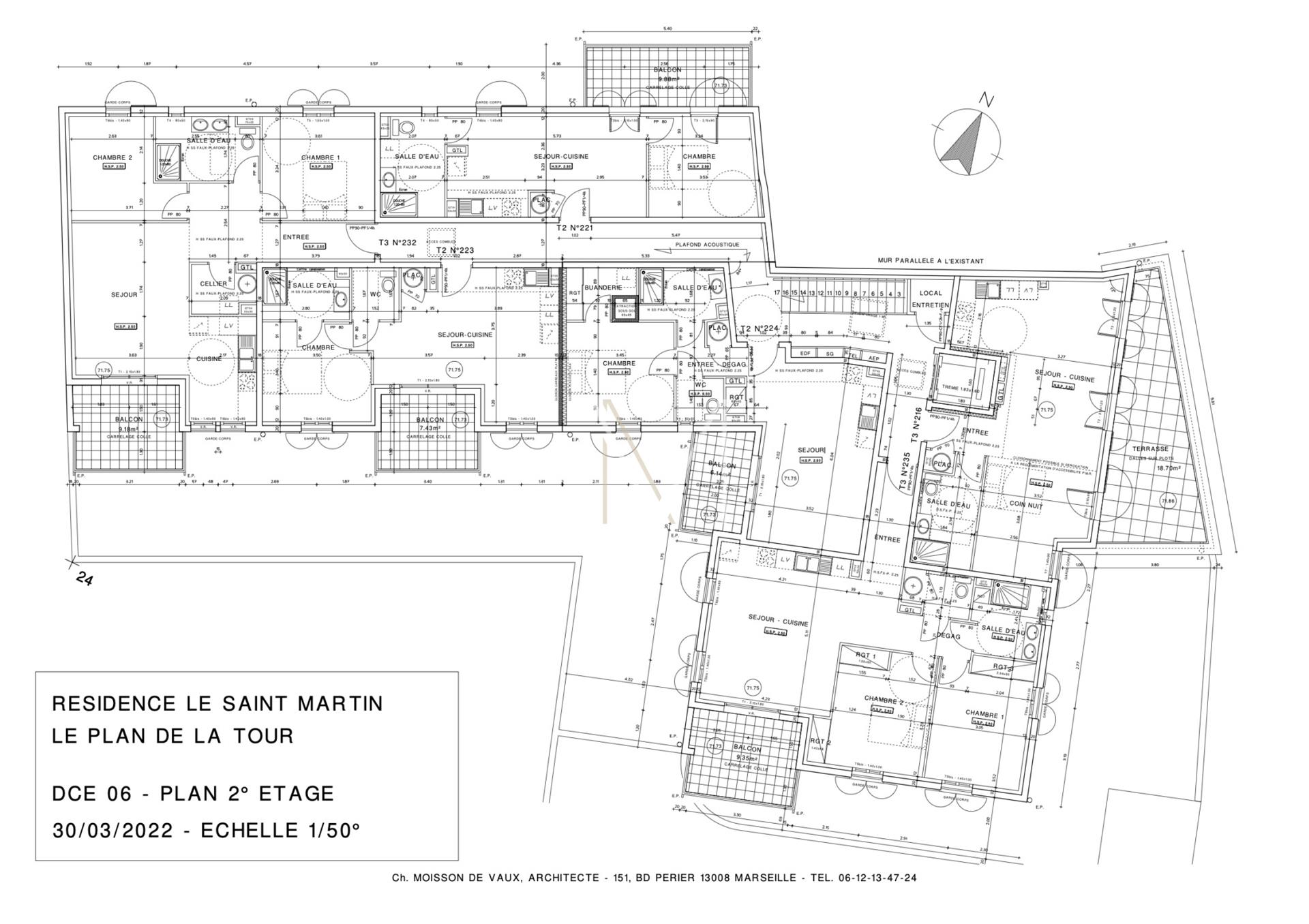 3 Rooms 67.85 M2 New Development: Type T3 Apartment Of 68 M2 + Balcony 9 M2 + Private Parking Space