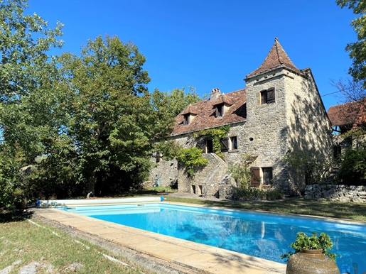 Beautiful real estate complex including a stone house, a barn transformed into a home and swimming p