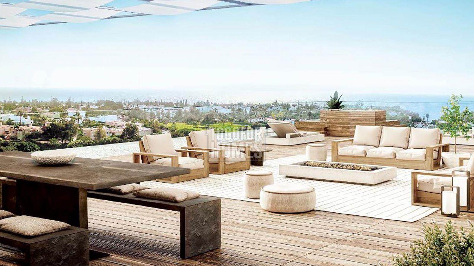 Superbe appartement penthouse avec terrasses sur le toit, piscine et vue sur la mer, Carvoeiro
