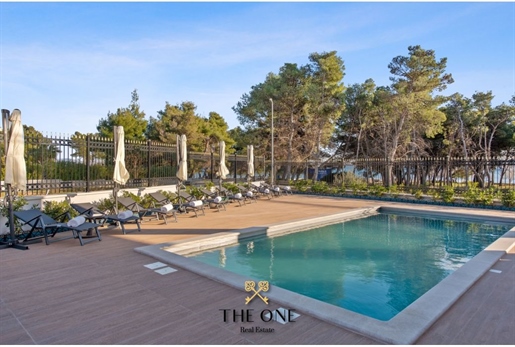 Luxury waterfront villa with a pool