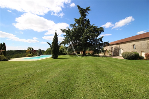 Stone property with gite, barn and stunning views