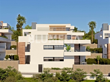 Nueva promoción de modernos apartamentos con vistas al mar en venta en Moraira