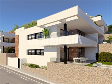 New promotion of modern apartments with sea views for sale in Moraira