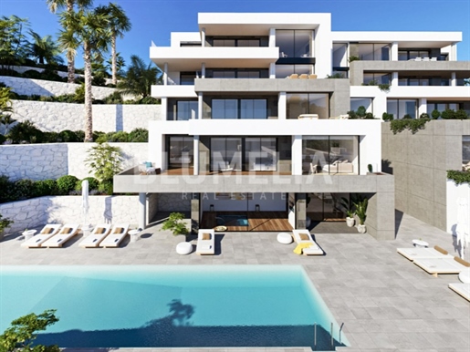 Nieuwbouw luxe appartement met zeezicht te koop in Denia