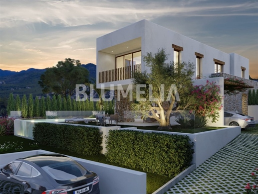 Luxe villa in Ibiza-stijl met uitzicht op de vallei te koop in Javea