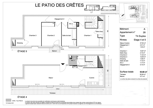 Dernière opportunité, T4 Duplex d'une surface de 93 m2 dans une résidence en construction (livraison