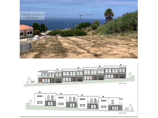 Terrain vue mer Atalaia - Lourinhã, projet approuvé pour 4 maisons jumelées de 2 étages, accès facil