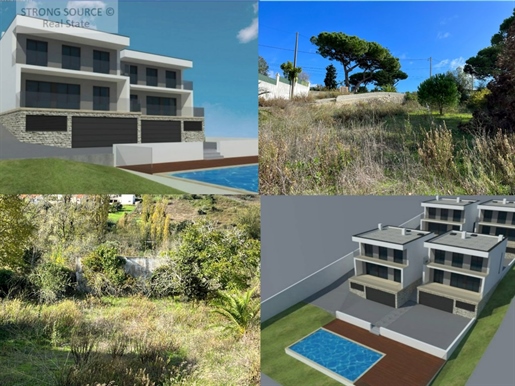 Terreno com projecto de arquitetura para condomínio de 4 moradias com jardim e piscina comum e terre