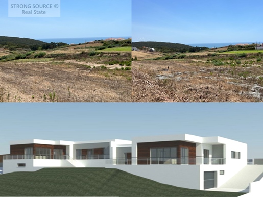 Terrain vue mer, 2390 m2, proche de la plage, avec un projet approuvé pour 2 villas V4 avec piscine