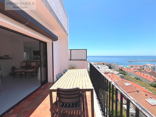 Three bedroom apartment in Sesimbra, 3 terraces, sea view, excellent sun exposure, 3rd floor without