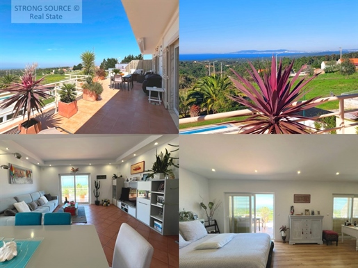 3 bedroom apartment in Sesimbra, with stunning sea views, private terrace of 75 m2, garden and swimm