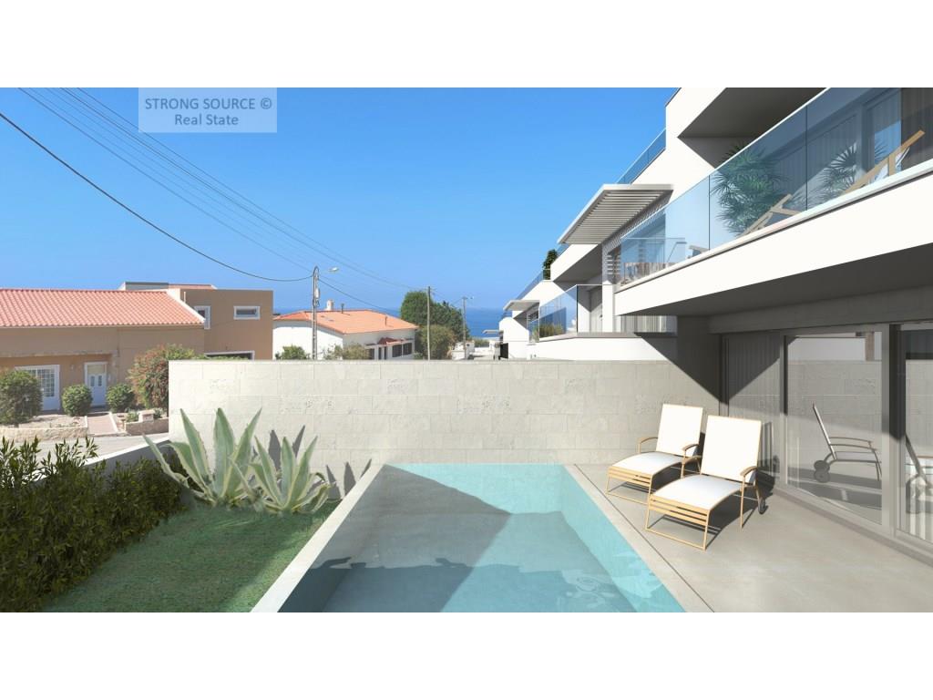 Townhouses (4) with sea views, terraces, swimming pool and excellent areas, good sun exposure, 10 mi