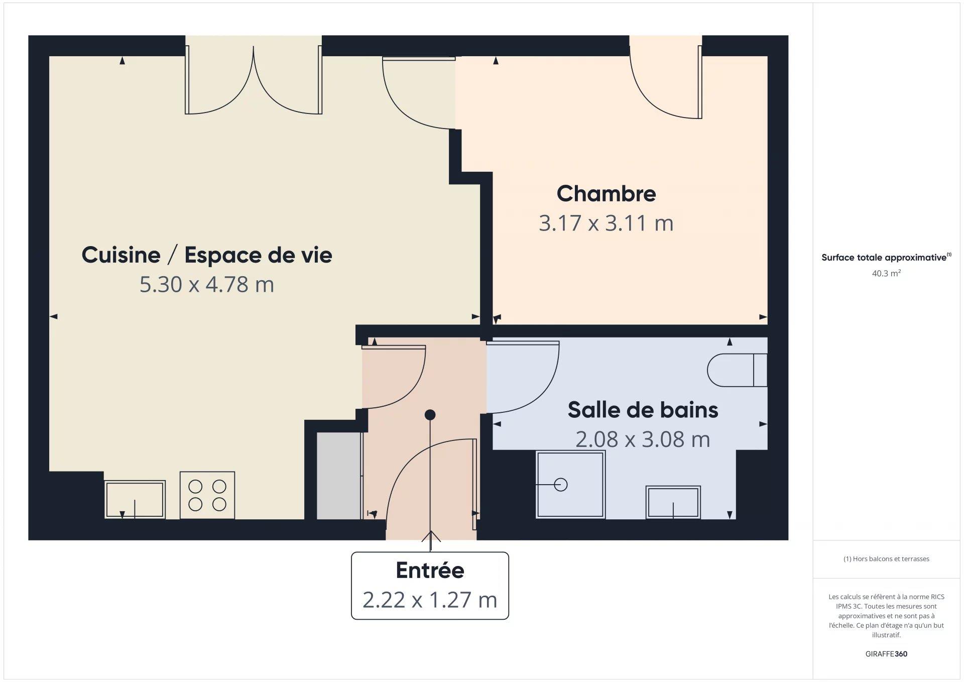 Recent T2 apartment with parking -Nantes Pont du Cens 44300