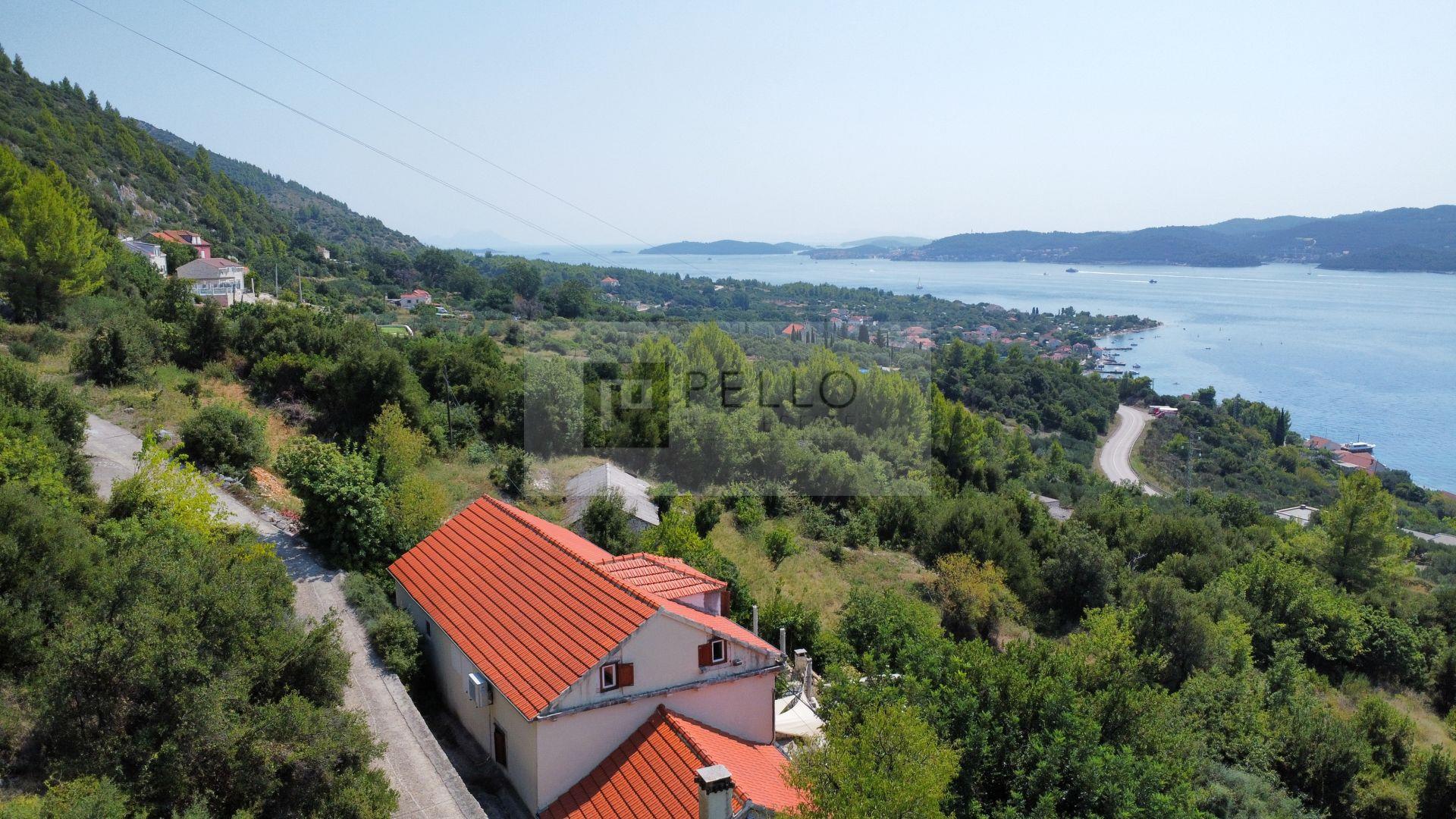 Stone house with swimming pool and sea view (Viganj, Peljesac)