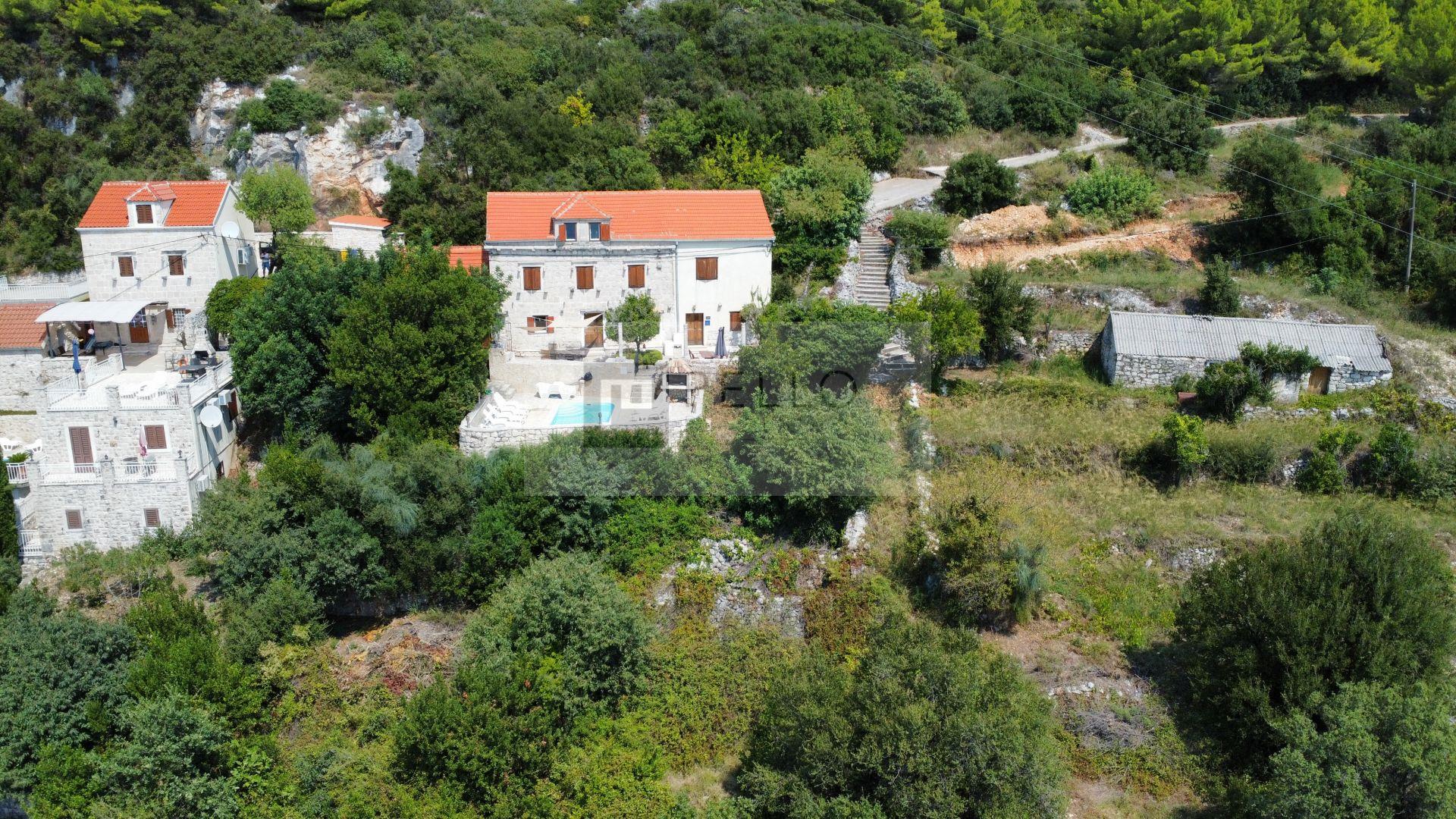 Stone house with swimming pool and sea view (Viganj, Peljesac)