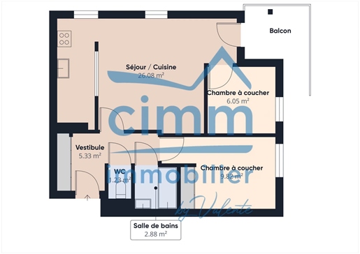 T2 bis of 53.98 M2 - Ground floor - terrace - quiet - 1 parking