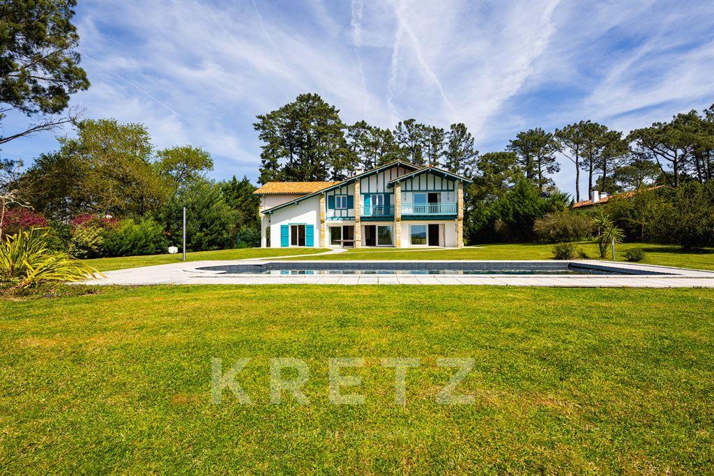 Basque architectural house facing the Pyrenees