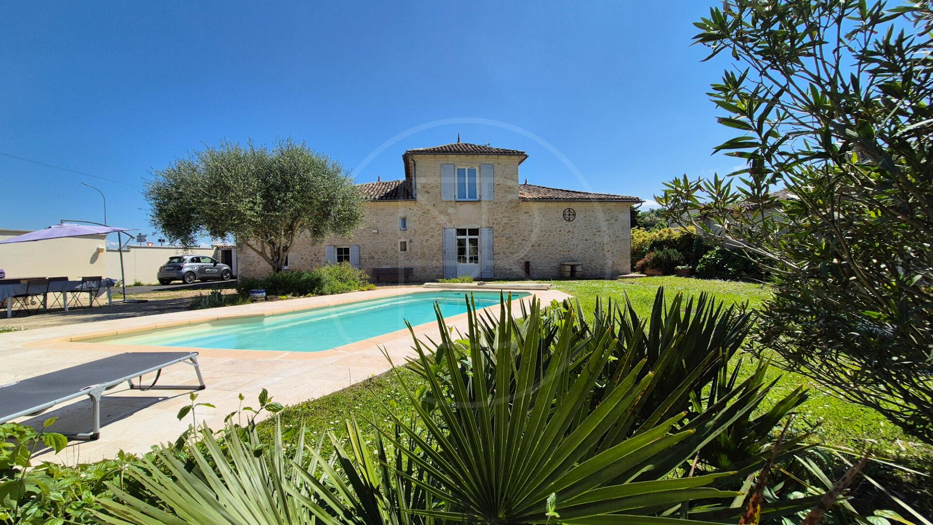 Stone house with pool and shops within walking distance