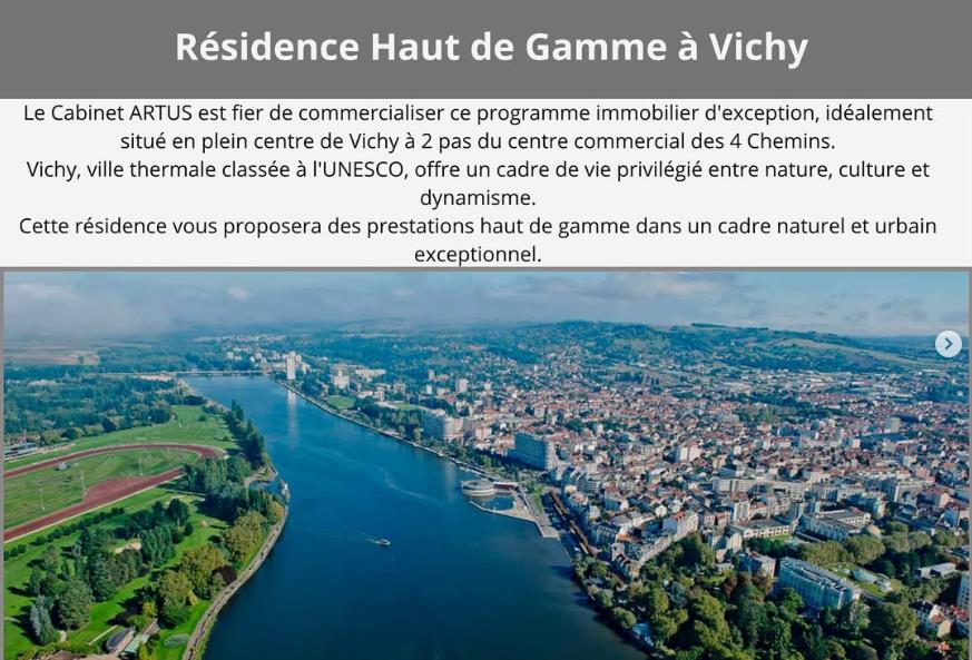 Résidence haut de gamme clé en main hyper centre de Vichy