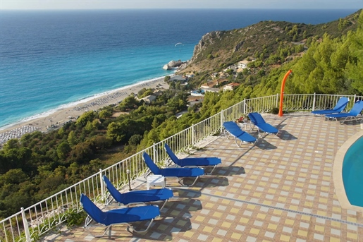 Villa with panoramic view in Kathisma beach, Lefkada island.