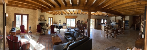 In the Périgord Noir, large recent Périgourdine house of about 280 m² living space with a large livi