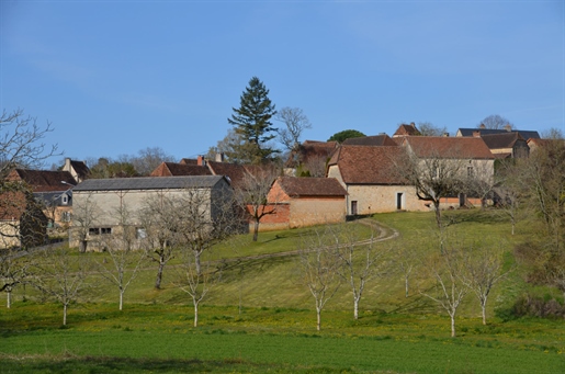 In de Périgord Noir, op de hoogten, Te renoveren eigendom op ongeveer 4 hectare grond met vijver