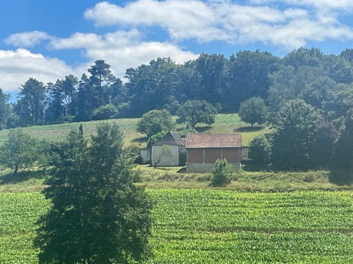 Im Périgord Noir, altes Bauernhaus auf ca. 80 m2 ohne unmittelbare Nachbarn, auf Höhen, ruhig mit