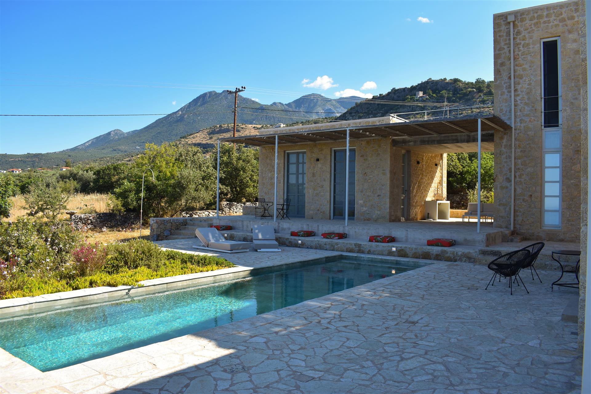 Modern Villa with Unobstructed Sea View in Pyrgos, West Mani