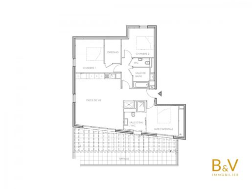 Appartement 4 pièces de 93 m² avec terrasse de 39 m² vue mer