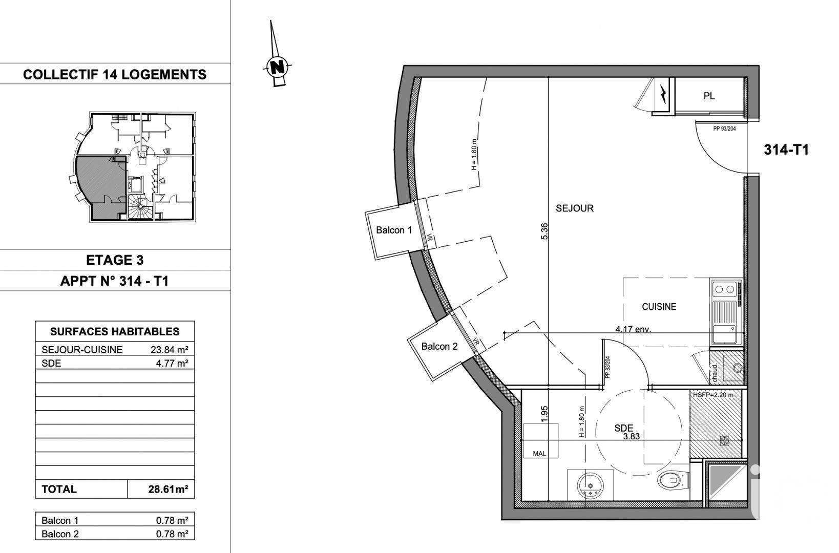 Appartement à vendre, 28m², Rennes