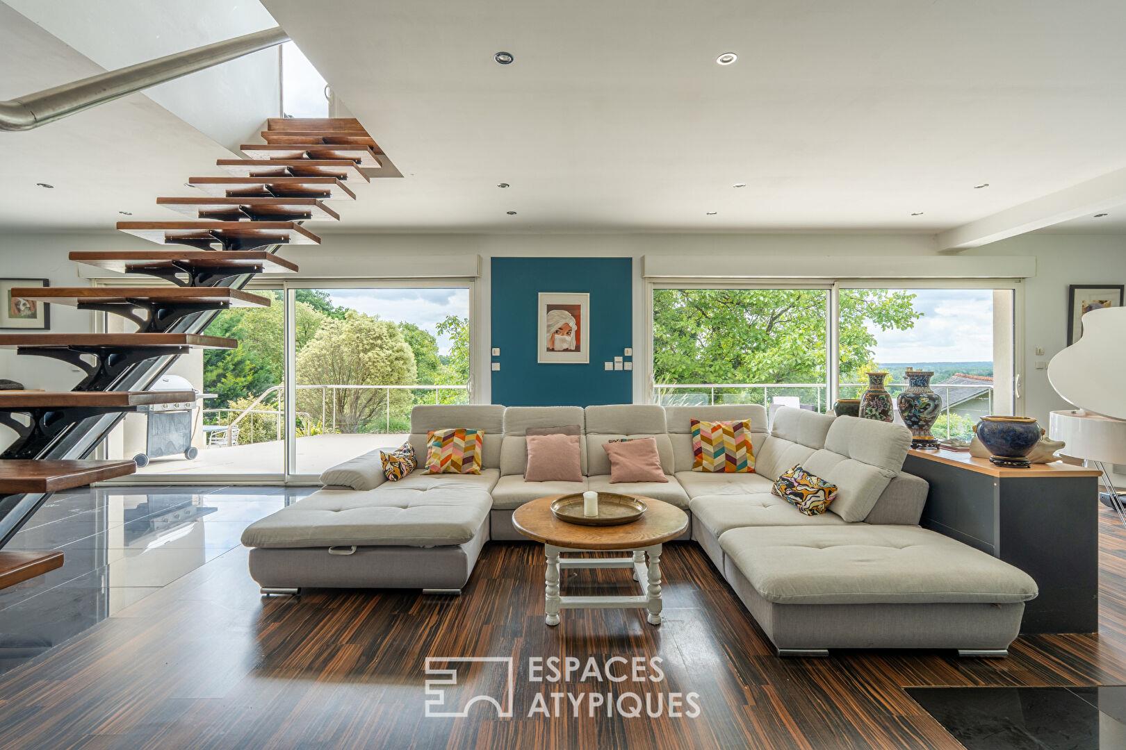 Maison contemporaine avec studios indépendants et panorama exceptionnel à Langeais