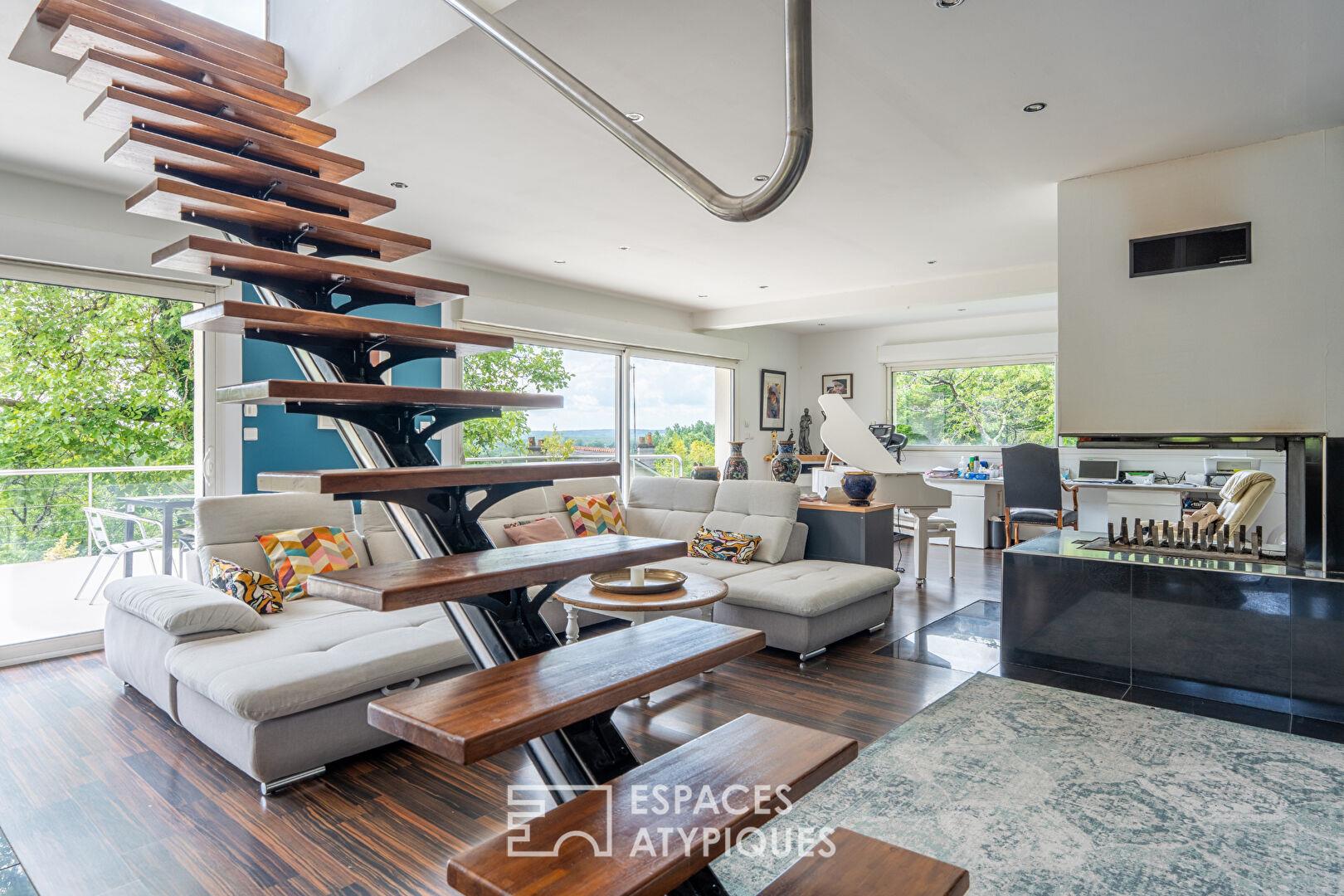 Maison contemporaine avec studios indépendants et panorama exceptionnel à Langeais