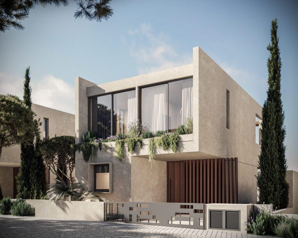 This elegant three-bedroom villa features open-plan living with modern lines and natural materials,