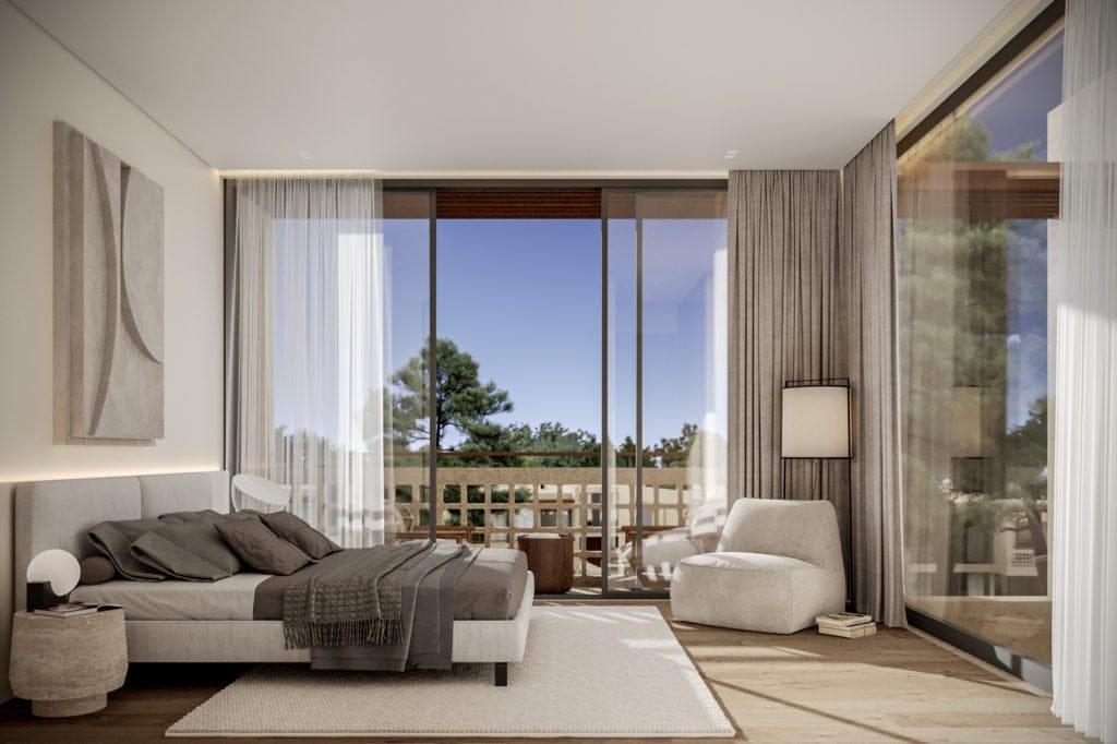 This elegant three-bedroom villa features open-plan living with modern lines and natural materials,