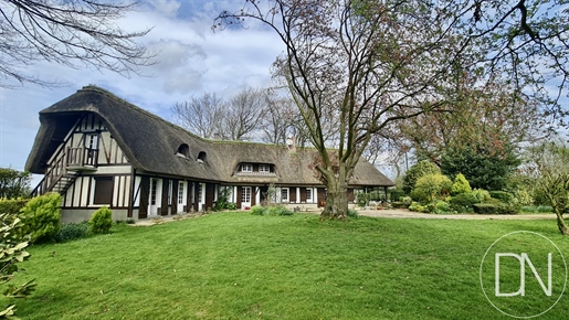 Huisje met rieten dak, 3 km van Fécamp, op 3800 m2 grond, Côte d'Albâtre, Seine-Maritime (76), te k