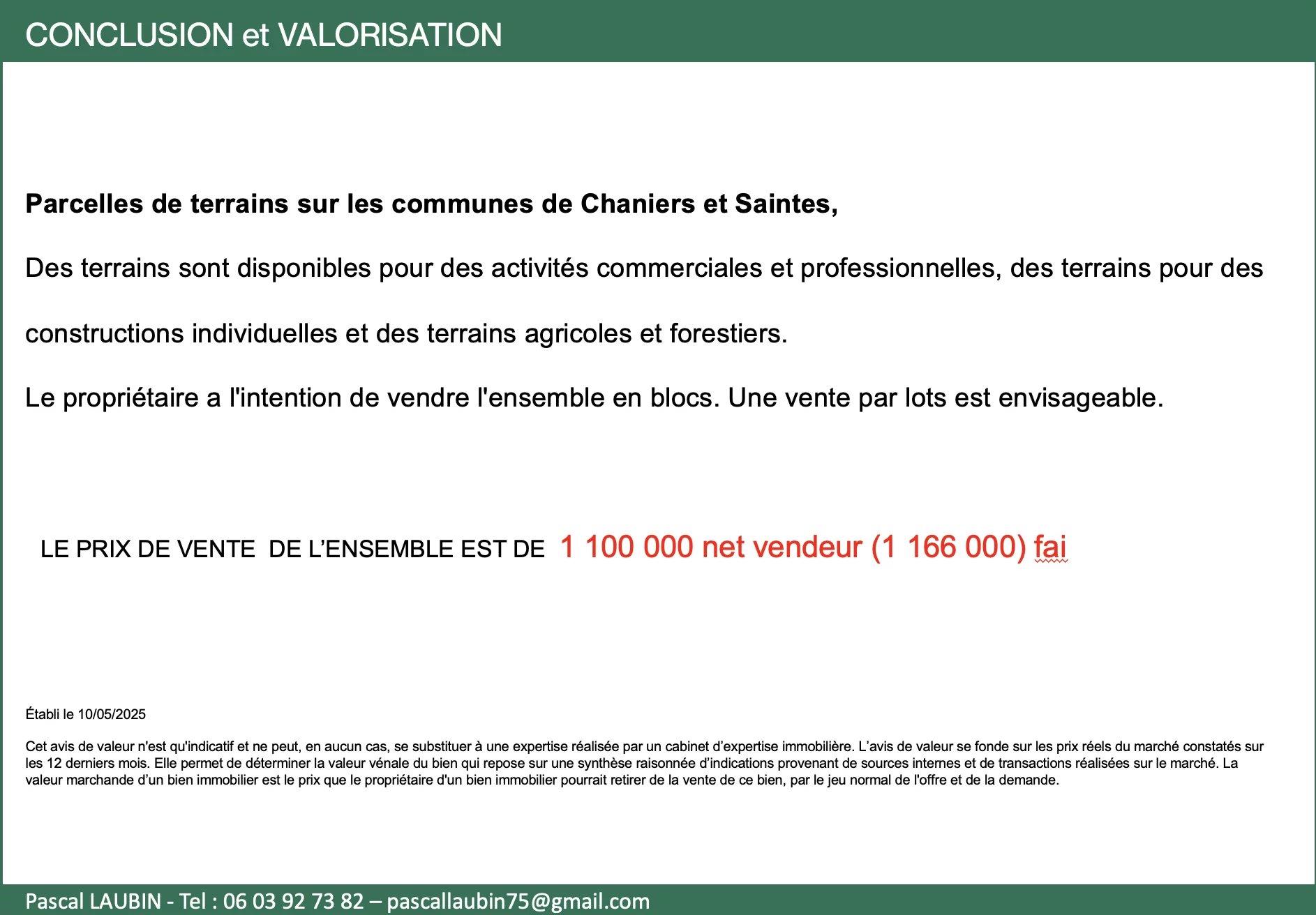 Lands for sale in Charentes Maritimes