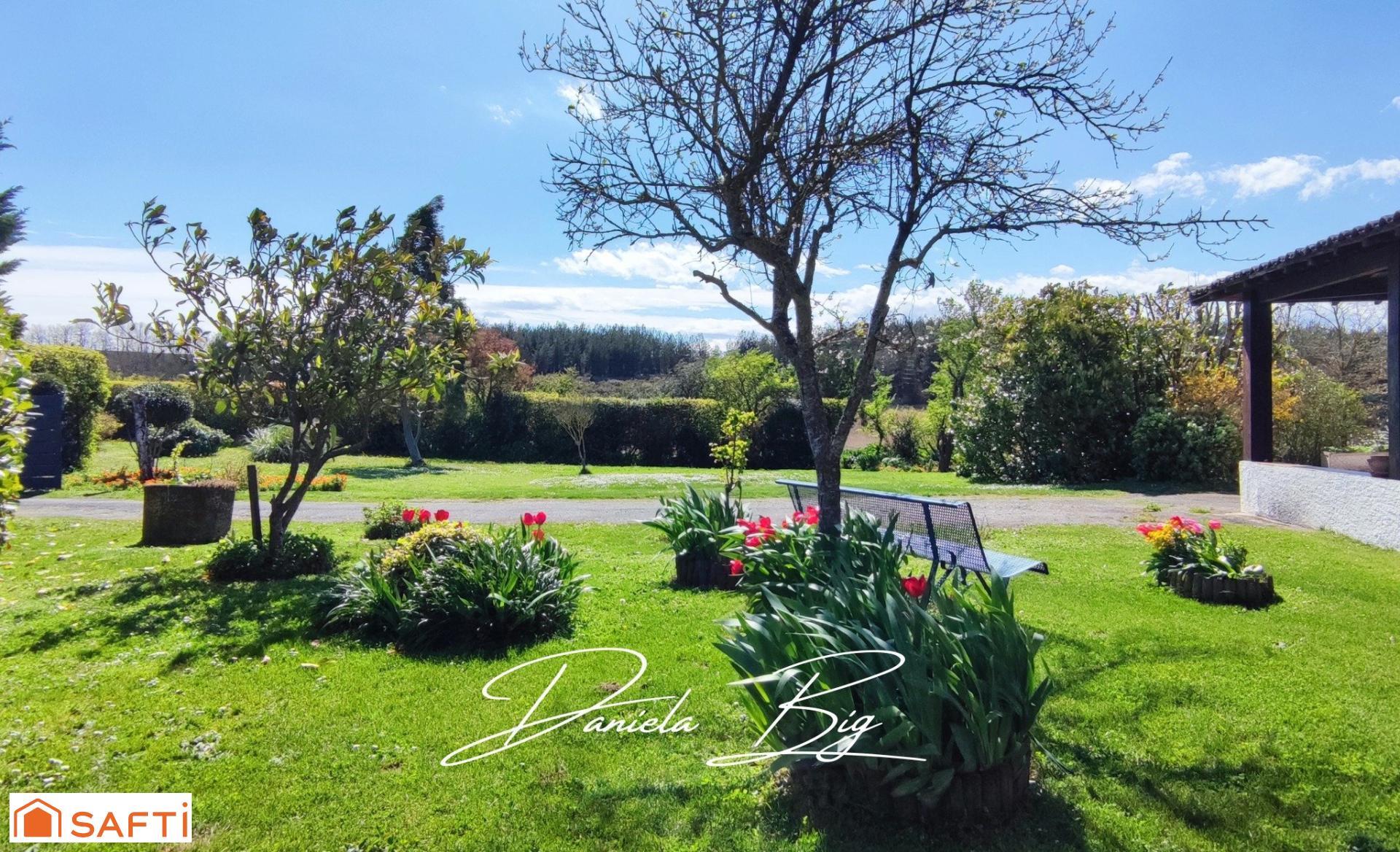 Large house with independent studio, garages and land not overlooked in a quiet area