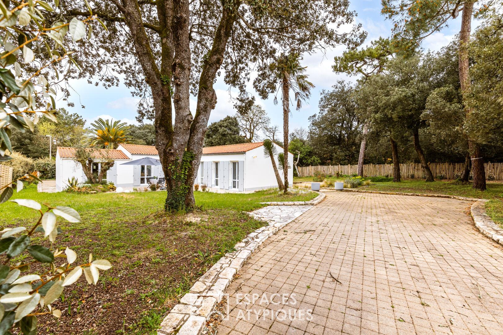 1960S villa revisited in a green setting, beach on foot