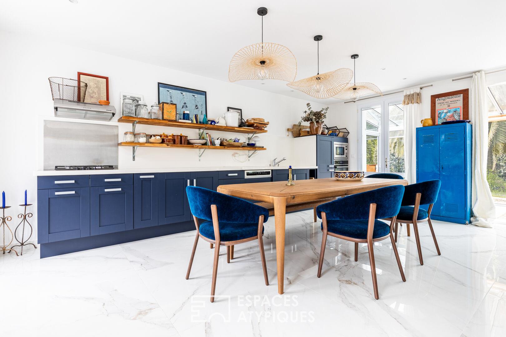 1960S villa revisited in a green setting, beach on foot