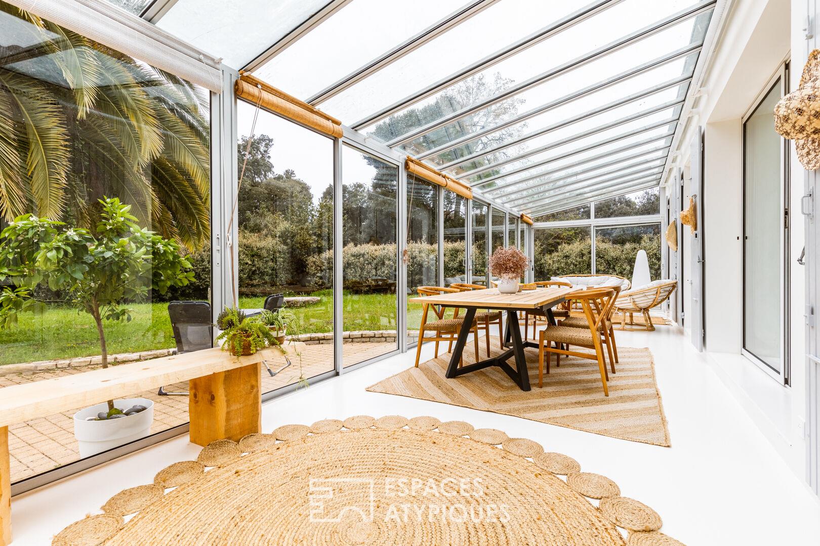 1960S villa revisited in a green setting, beach on foot