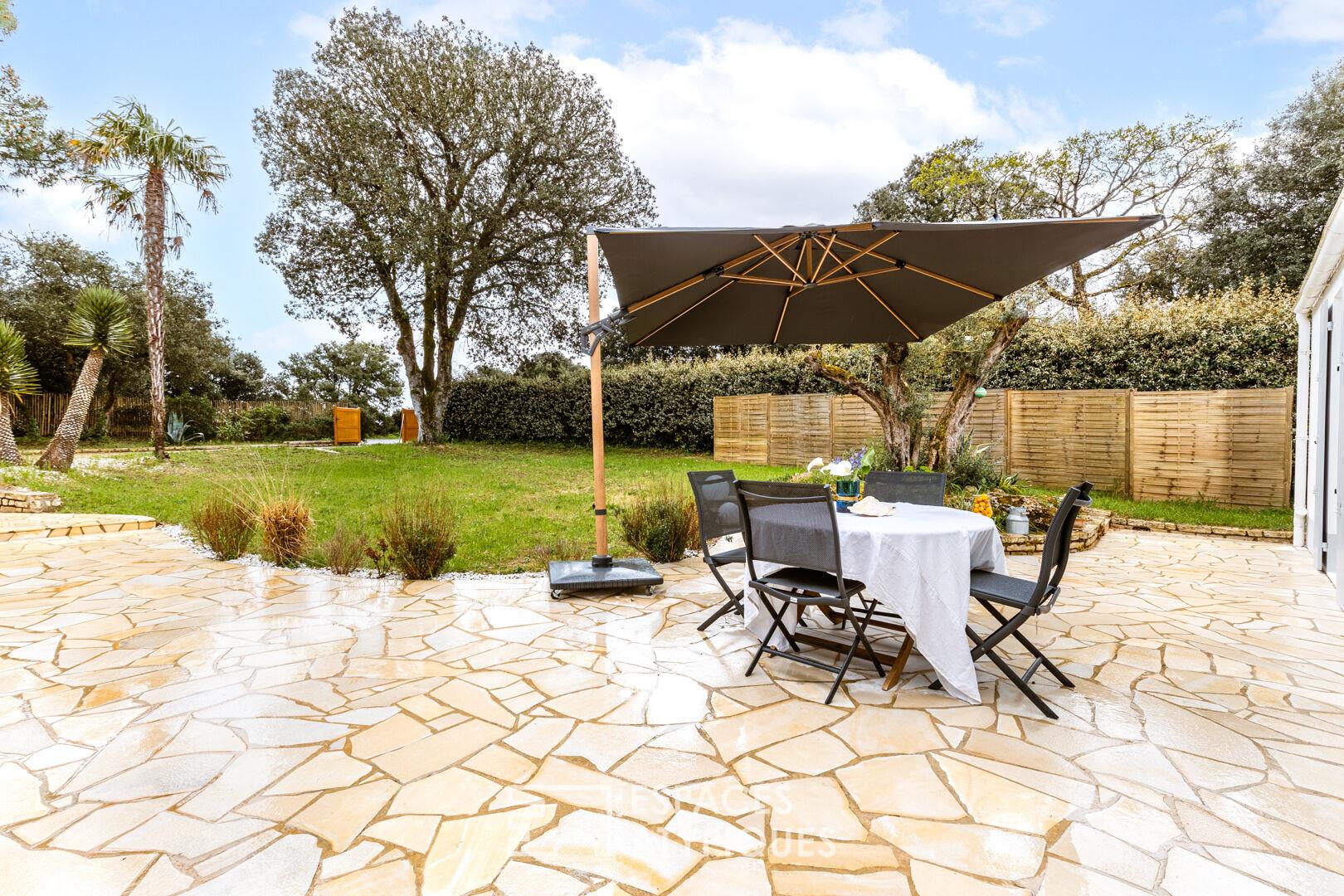 1960S villa revisited in a green setting, beach on foot