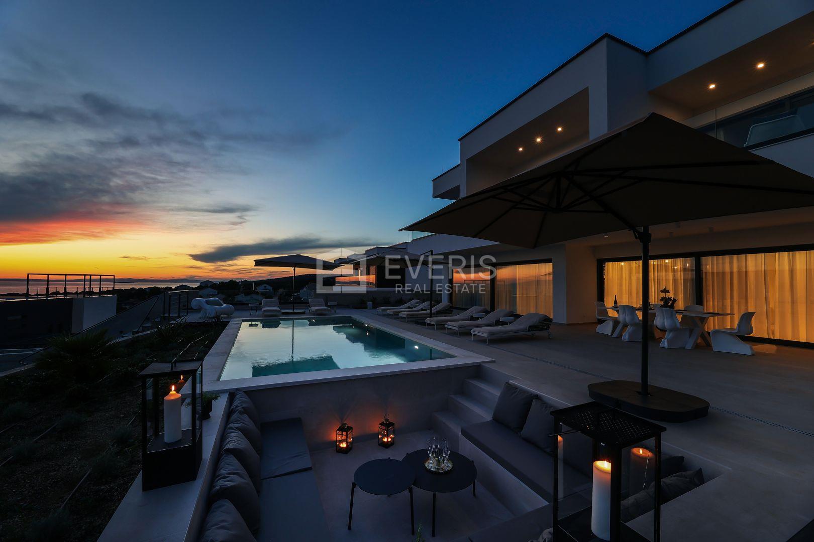 Island of Pag, Novalja, luxury villa with pool and sea view