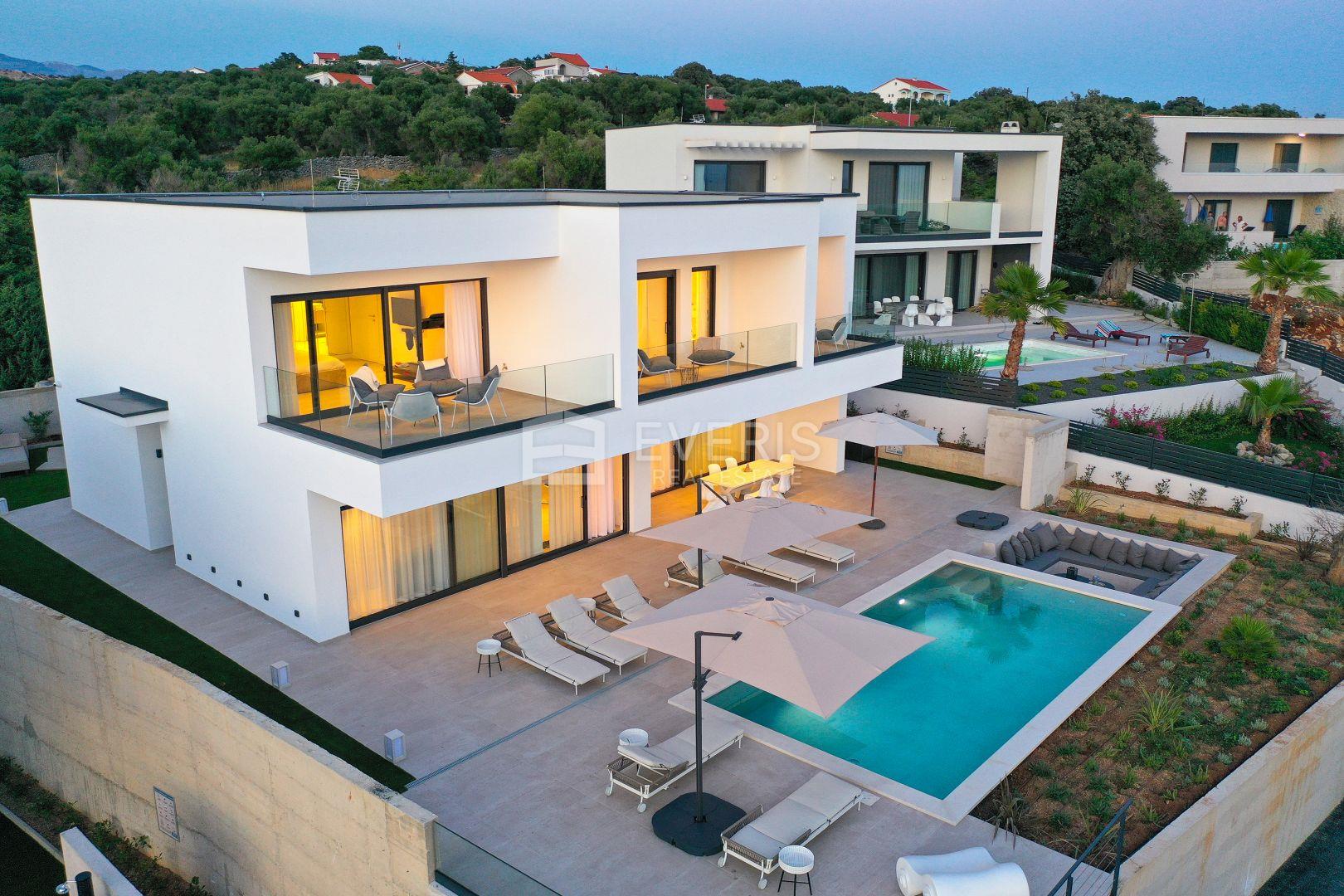 Island of Pag, Novalja, luxury villa with pool and sea view