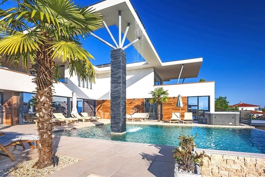 Krk, surroundings, imposing villa with pool overlooking the sea!