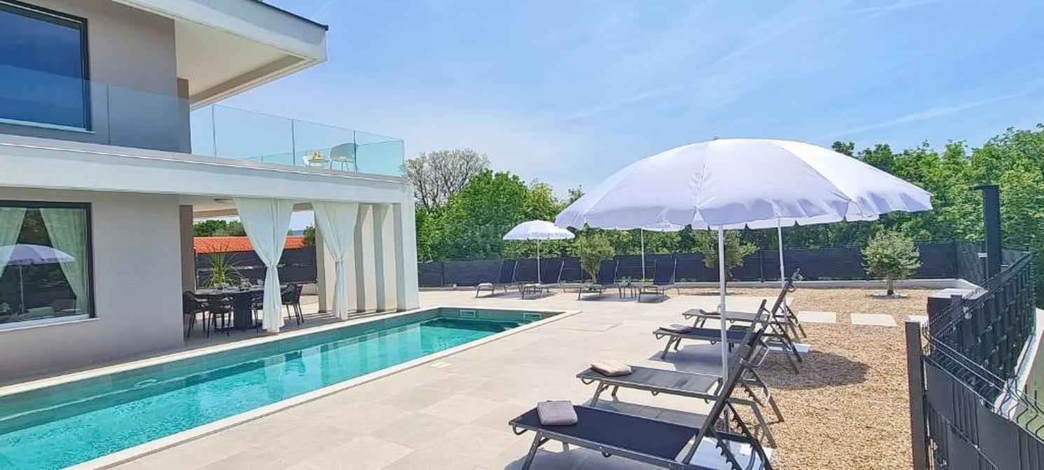 Vrbnik area, modern luxury house with swimming pool and garden!