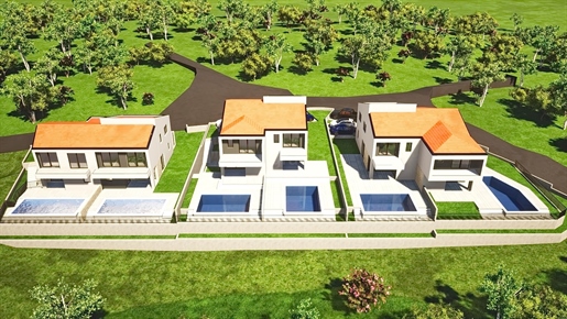 Malinska, new semi-detached house with a view and a swimming pool!